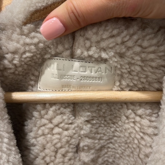 Nili Lotan | Lenon Lamb Shearling Coat in Beige - Size Large - Picture 13 of 17